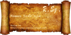 Remes Szénia névjegykártya